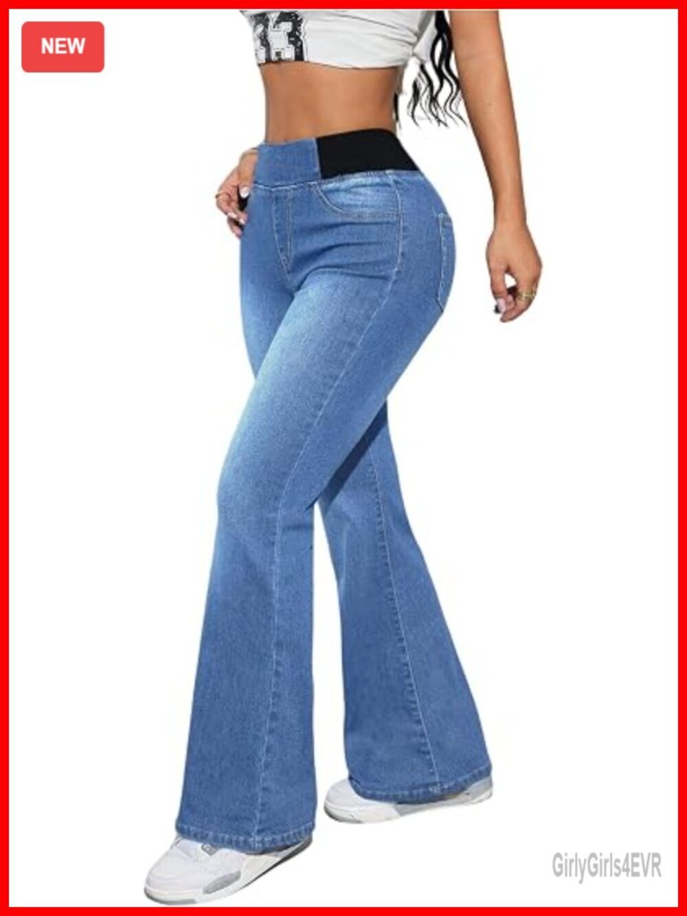 Flare Jeans Leggings High Waisted Stretch Bell Bottom Denim Pants